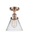 Cone Semi-Flush Mount shown in the Antique Copper finish with a Clear shade