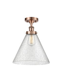 Cone Semi-Flush Mount shown in the Antique Copper finish with a Seedy shade