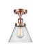 Cone Semi-Flush Mount shown in the Antique Copper finish with a Seedy shade