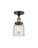 Bell Semi-Flush Mount shown in the Black Antique Brass finish with a Clear shade