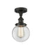 Beacon Semi-Flush Mount shown in the Oil Rubbed Bronze finish with a Clear shade