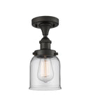 Bell Semi-Flush Mount shown in the Oil Rubbed Bronze finish with a Clear shade