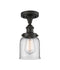 Bell Semi-Flush Mount shown in the Oil Rubbed Bronze finish with a Clear shade