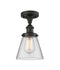 Cone Semi-Flush Mount shown in the Oil Rubbed Bronze finish with a Clear shade