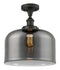 Bell Semi-Flush Mount shown in the Oil Rubbed Bronze finish with a Plated Smoke shade