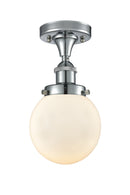 Beacon Semi-Flush Mount shown in the Polished Chrome finish with a Matte White shade