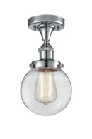 Beacon Semi-Flush Mount shown in the Polished Chrome finish with a Clear shade