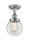 Beacon Semi-Flush Mount shown in the Polished Chrome finish with a Clear shade