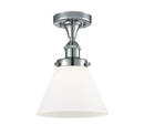 Cone Semi-Flush Mount shown in the Polished Chrome finish with a Matte White shade