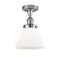 Cone Semi-Flush Mount shown in the Polished Chrome finish with a Matte White shade