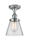 Cone Semi-Flush Mount shown in the Polished Chrome finish with a Clear shade