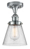 Cone Semi-Flush Mount shown in the Polished Chrome finish with a Seedy shade