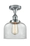 Bell Semi-Flush Mount shown in the Polished Chrome finish with a Clear shade