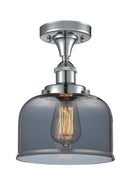 Bell Semi-Flush Mount shown in the Polished Chrome finish with a Plated Smoke shade