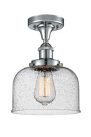 Bell Semi-Flush Mount shown in the Polished Chrome finish with a Seedy shade