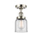 Bell Semi-Flush Mount shown in the Polished Nickel finish with a Clear shade