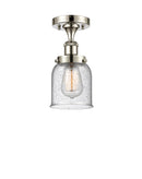 Bell Semi-Flush Mount shown in the Polished Nickel finish with a Seedy shade