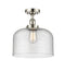 Bell Semi-Flush Mount shown in the Polished Nickel finish with a Seedy shade