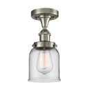 Bell Semi-Flush Mount shown in the Brushed Satin Nickel finish with a Clear shade