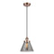 Cone Mini Pendant shown in the Antique Copper finish with a Plated Smoke shade