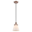 Cone Mini Pendant shown in the Antique Copper finish with a Matte White shade