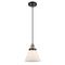 Cone Mini Pendant shown in the Black Antique Brass finish with a Matte White shade