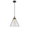 Cone Mini Pendant shown in the Black Antique Brass finish with a Clear shade