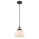 Bell Mini Pendant shown in the Black Antique Brass finish with a Matte White shade