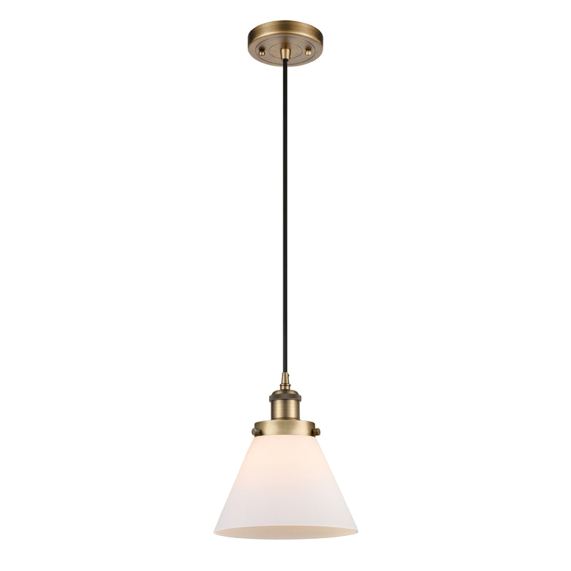 Cone Mini Pendant shown in the Brushed Brass finish with a Matte White shade