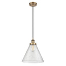 Cone Mini Pendant shown in the Brushed Brass finish with a Seedy shade