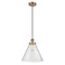 Cone Mini Pendant shown in the Brushed Brass finish with a Seedy shade