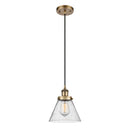 Cone Mini Pendant shown in the Brushed Brass finish with a Seedy shade