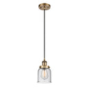 Bell Mini Pendant shown in the Brushed Brass finish with a Seedy shade