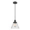 Cone Mini Pendant shown in the Matte Black finish with a Seedy shade