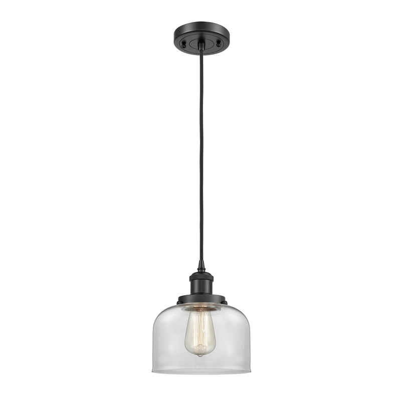 Bell Mini Pendant shown in the Matte Black finish with a Clear shade