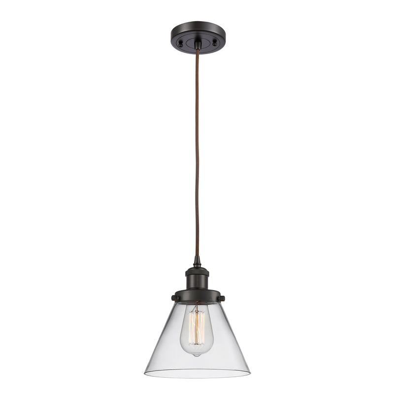 Cone Mini Pendant shown in the Oil Rubbed Bronze finish with a Clear shade