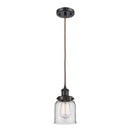 Bell Mini Pendant shown in the Oil Rubbed Bronze finish with a Clear shade