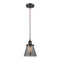 Cone Mini Pendant shown in the Oil Rubbed Bronze finish with a Plated Smoke shade