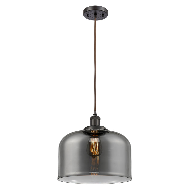 Bell Mini Pendant shown in the Oil Rubbed Bronze finish with a Plated Smoke shade