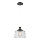 Bell Mini Pendant shown in the Oil Rubbed Bronze finish with a Seedy shade