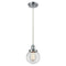 Beacon Mini Pendant shown in the Polished Chrome finish with a Clear shade