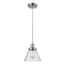 Cone Mini Pendant shown in the Polished Chrome finish with a Seedy shade