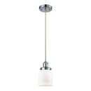 Bell Mini Pendant shown in the Polished Chrome finish with a Matte White shade