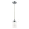 Bell Mini Pendant shown in the Polished Chrome finish with a Matte White shade