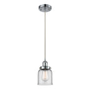 Bell Mini Pendant shown in the Polished Chrome finish with a Clear shade