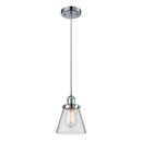 Cone Mini Pendant shown in the Polished Chrome finish with a Clear shade