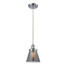 Cone Mini Pendant shown in the Polished Chrome finish with a Plated Smoke shade