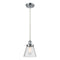 Cone Mini Pendant shown in the Polished Chrome finish with a Seedy shade