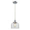 Bell Mini Pendant shown in the Polished Chrome finish with a Clear shade