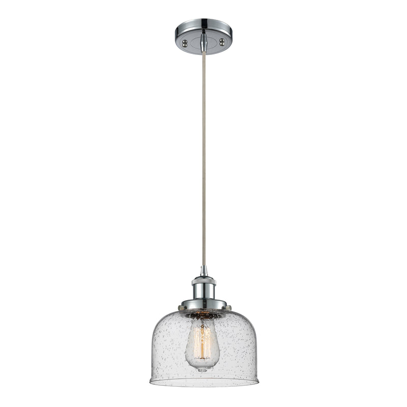 Bell Mini Pendant shown in the Polished Chrome finish with a Seedy shade